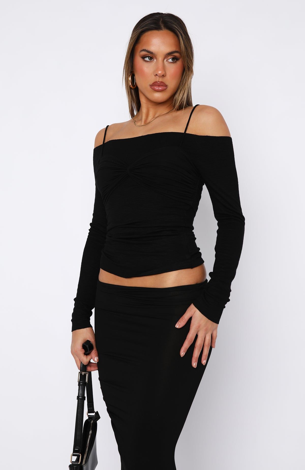 Those Eyes Long Sleeve Top Black sold by White Fox Boutique product image thumbnail 2