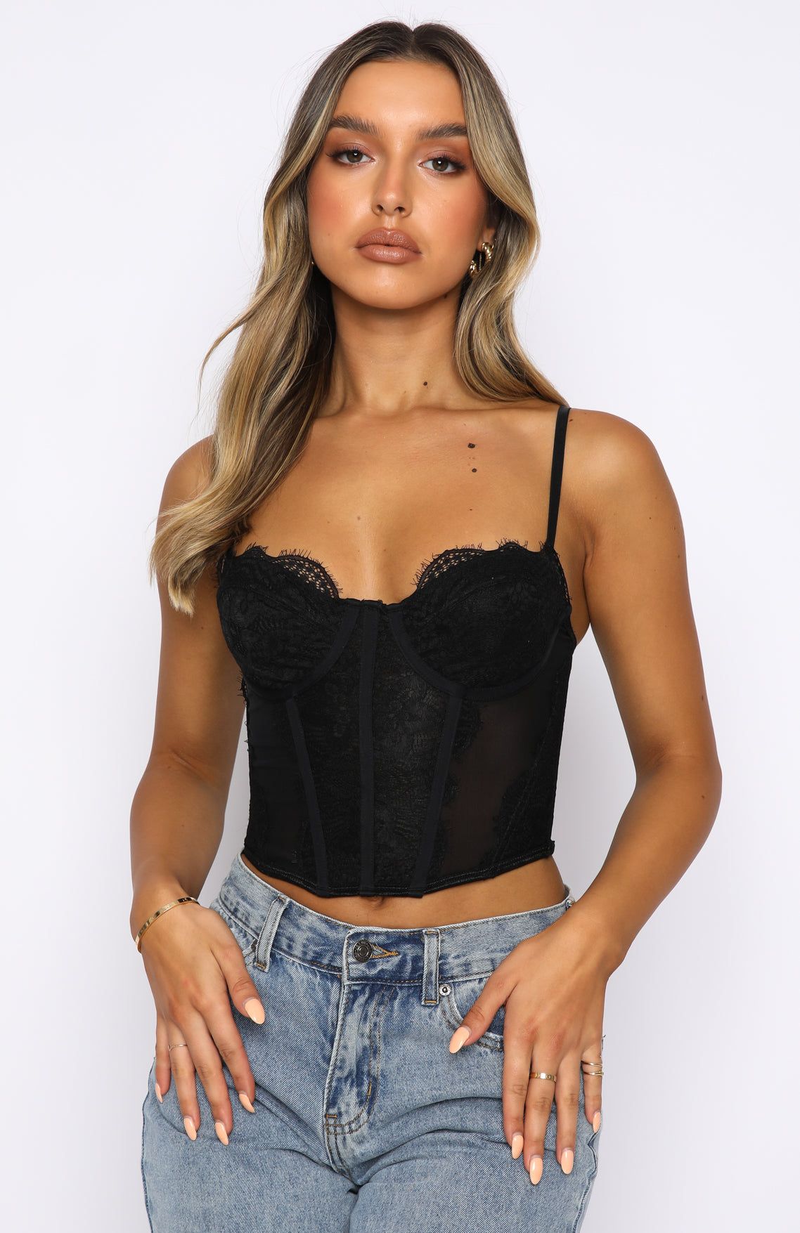 Feel The Passion Lace Bustier Black sold by White Fox Boutique product image thumbnail 2