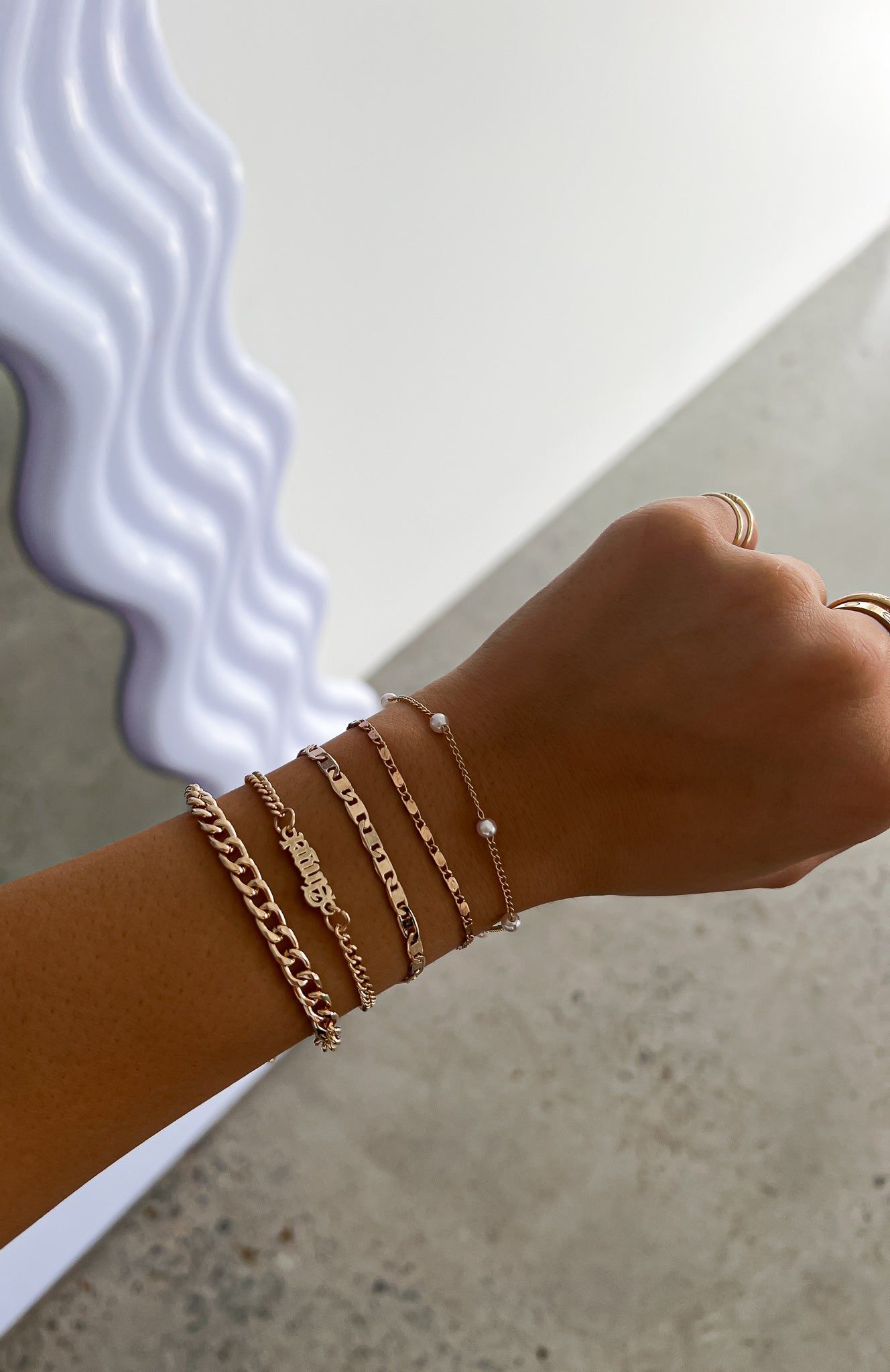 Keira Bracelet Set Gold sold by White Fox Boutique product image thumbnail 5