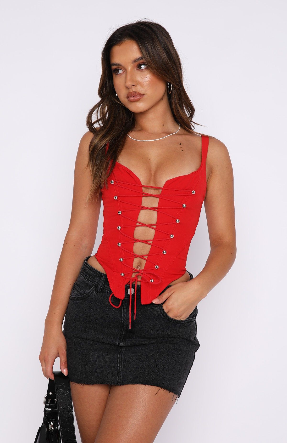 Fire In Her Eyes Bustier Red sold by White Fox Boutique product image thumbnail 2