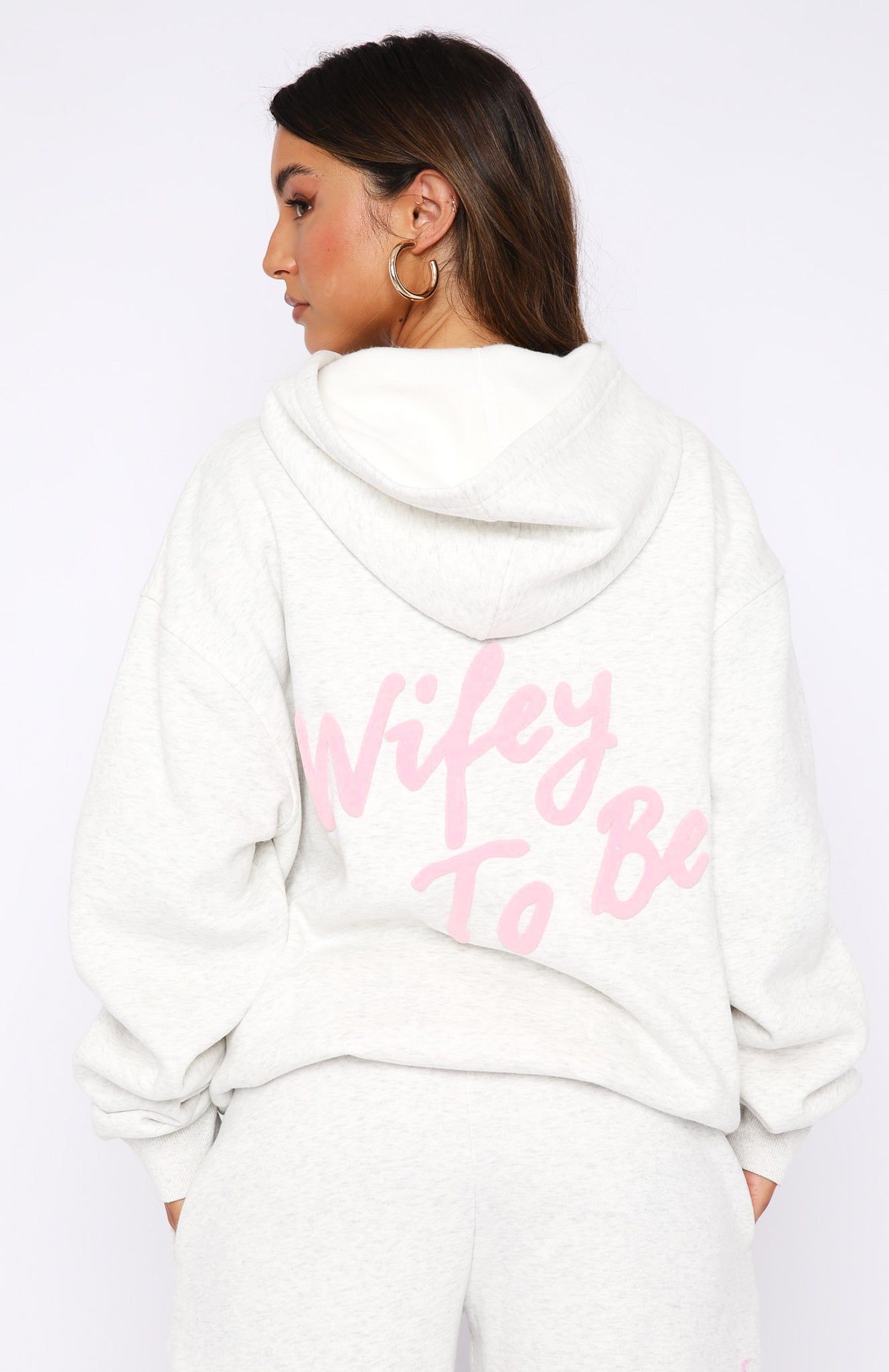 Wifey To Be Oversized Hoodie Grey Marle sold by White Fox Boutique product image thumbnail 4