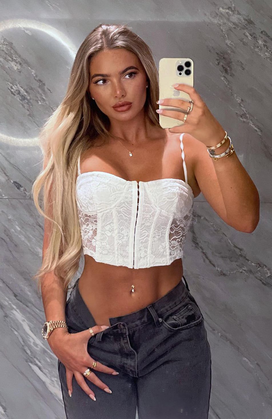 Brighter Days Ahead Lace Bustier White sold by White Fox Boutique