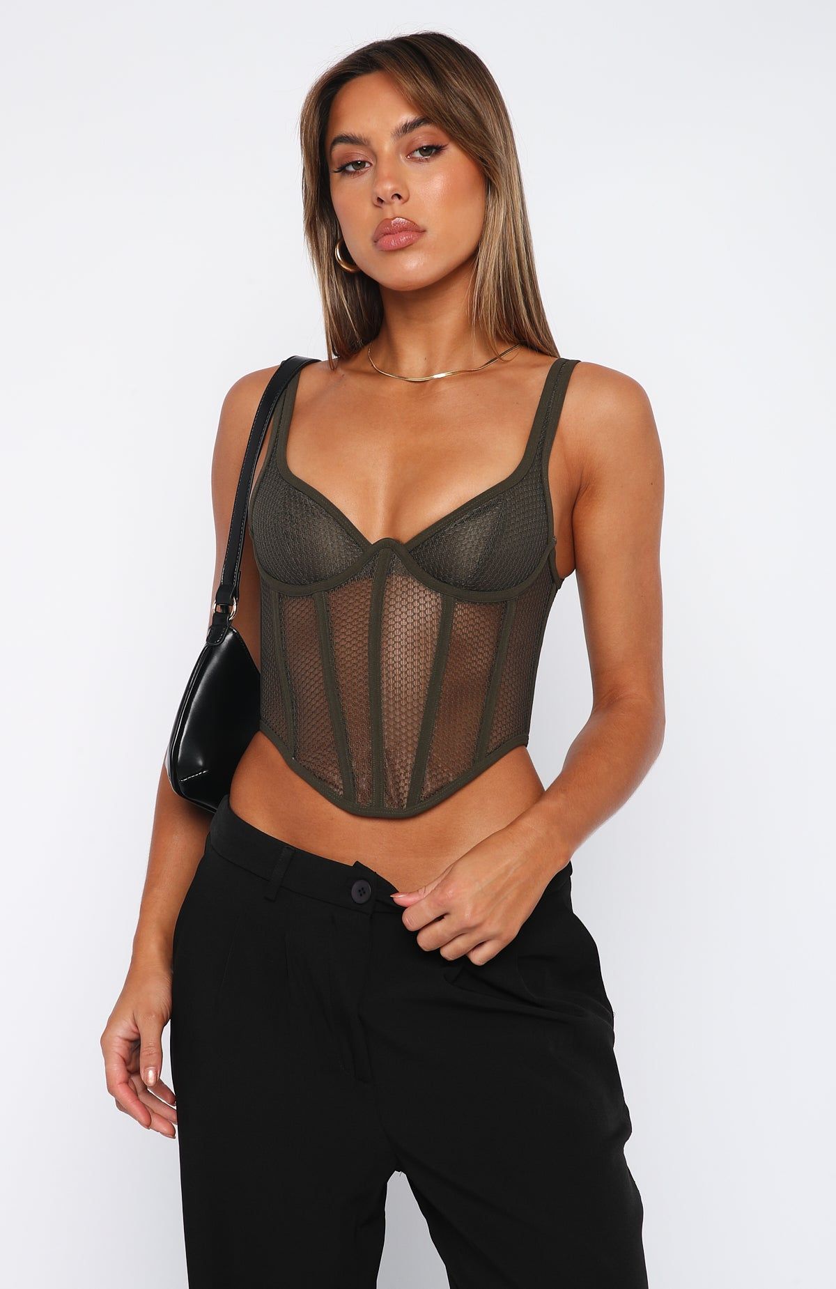 It's My Time Bustier Khaki sold by White Fox Boutique product image thumbnail 2