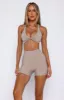 High Definition Sports Bra Taupe sold by White Fox Boutique
