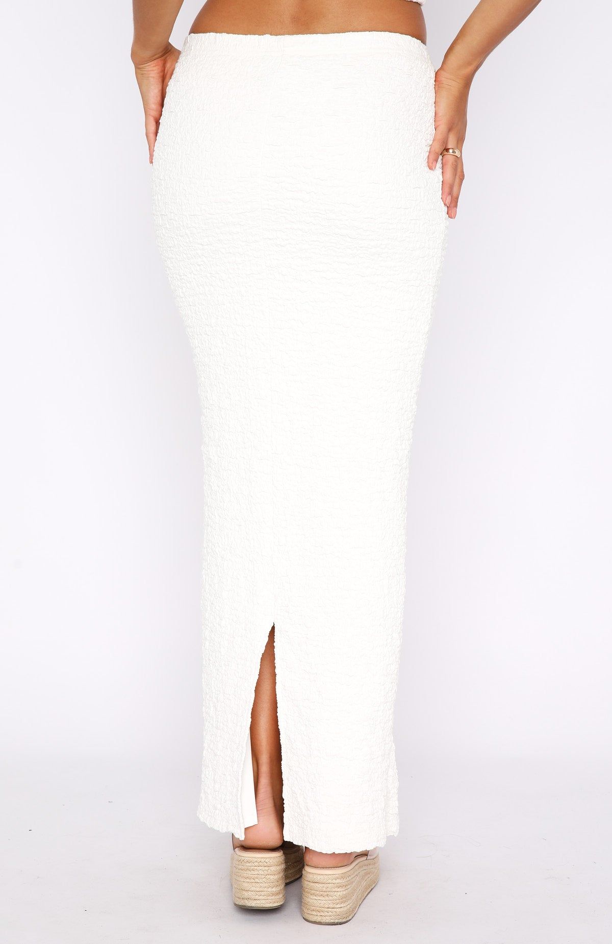 Home Run Maxi Skirt Off White sold by White Fox Boutique product image thumbnail 5