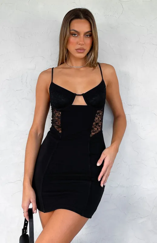 Make Up To Break Up Mini Dress Black sold by White Fox Boutique
