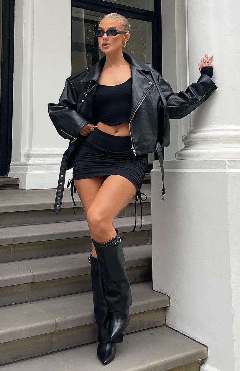 Can't Get With You Mini Skort Black sold by White Fox Boutique