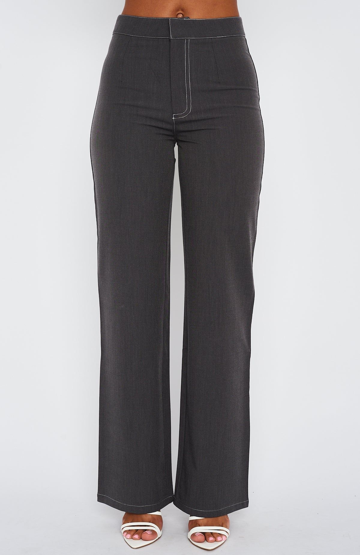 Don't Waste My Time Pants Charcoal sold by White Fox Boutique product image thumbnail 3