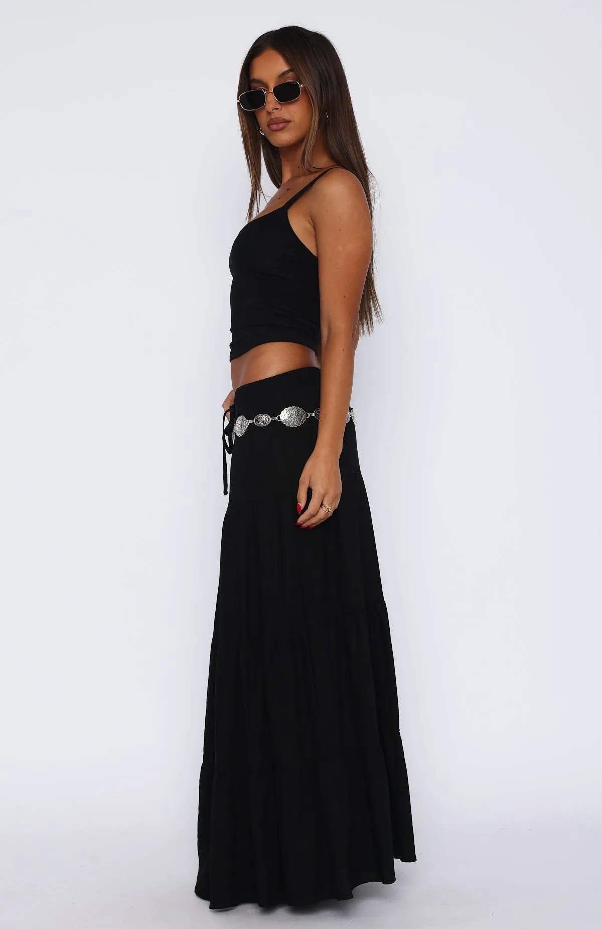 In That Moment Maxi Skirt Black sold by White Fox Boutique product image thumbnail 3