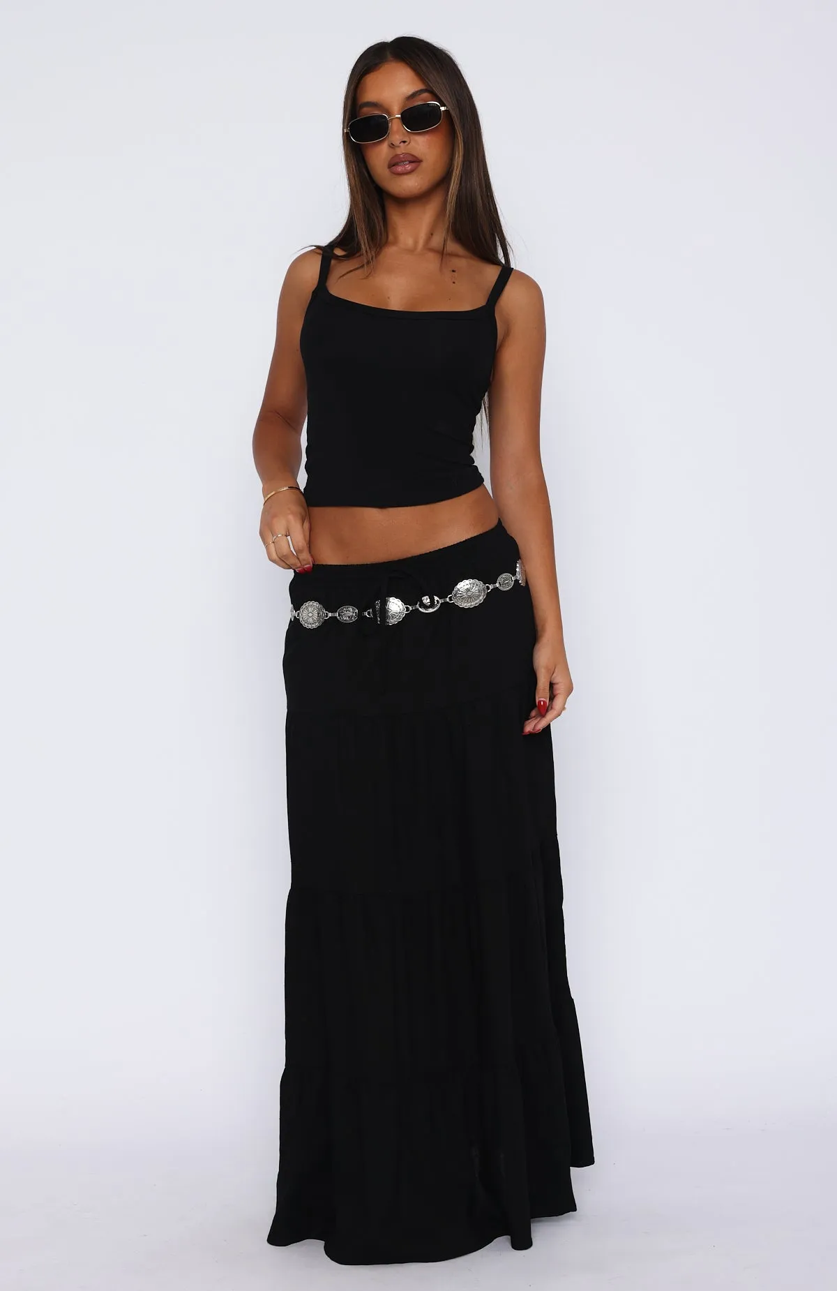 In That Moment Maxi Skirt Black sold by White Fox Boutique