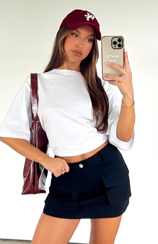 Weekend Travels Cargo Mini Skirt Black sold by White Fox Boutique