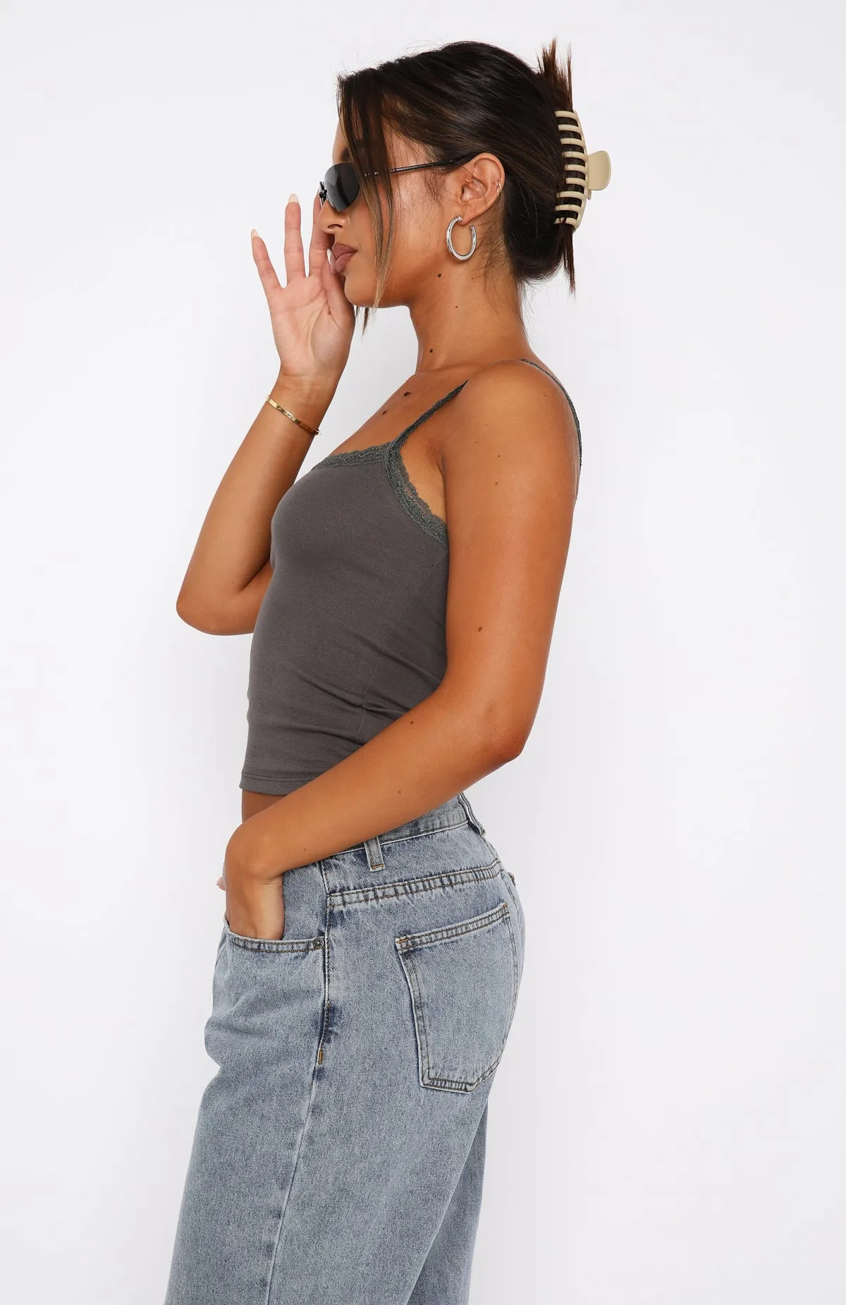 After Midnight Cami Charcoal sold by White Fox Boutique product image thumbnail 4