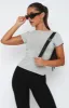Too Blessed Tee Grey Marle sold by White Fox Boutique