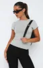 Too Blessed Tee Grey Marle sold by White Fox Boutique