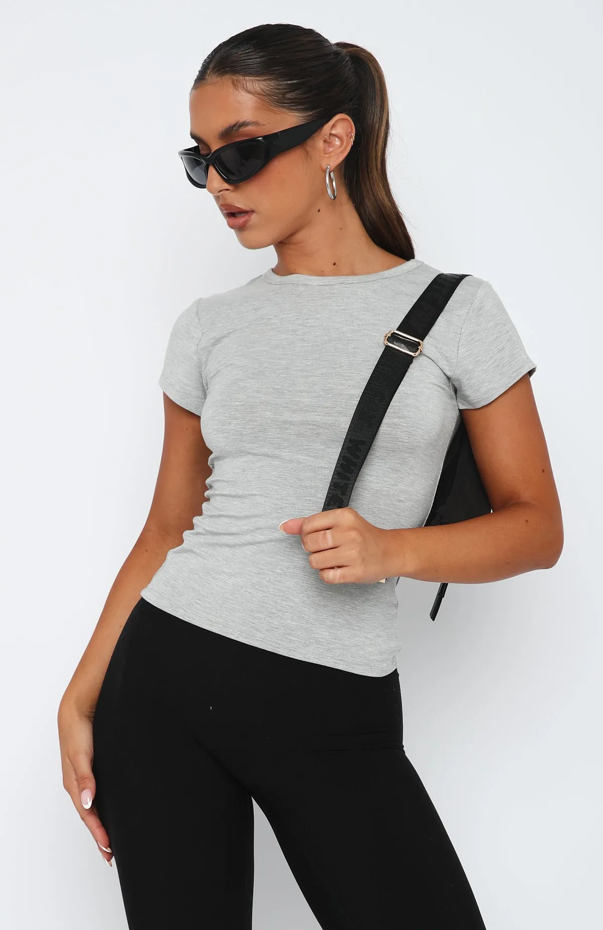 Too Blessed Tee Grey Marle sold by White Fox Boutique product image thumbnail 4