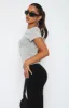 Too Blessed Tee Grey Marle sold by White Fox Boutique