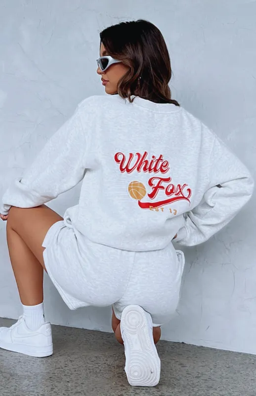 Watch The Game Sweater Grey Marle sold by White Fox Boutique