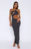 Can We Go Back Maxi Dress Charcoal sold by White Fox Boutique