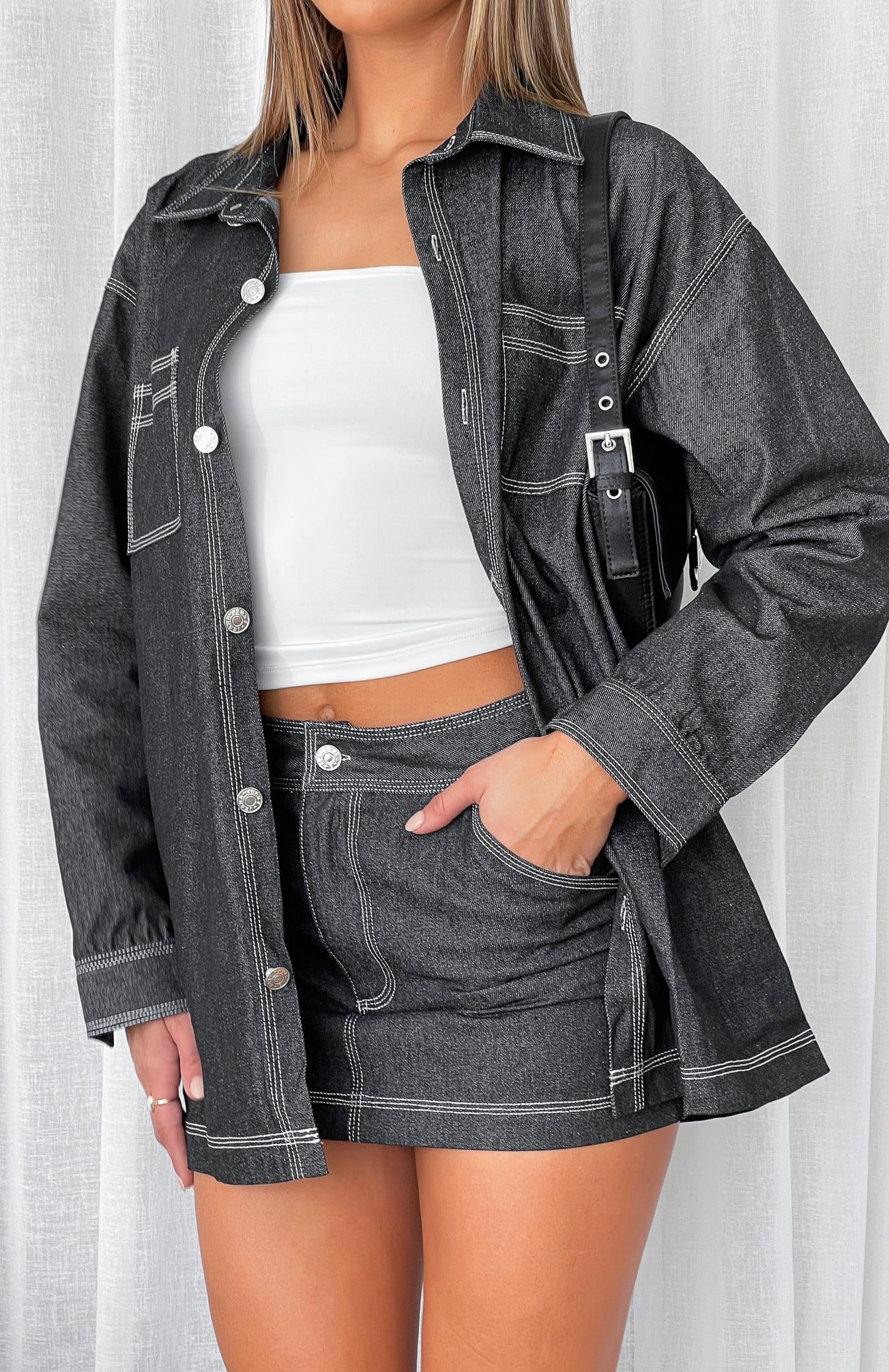 Fading Out Mini Skirt Black sold by White Fox Boutique