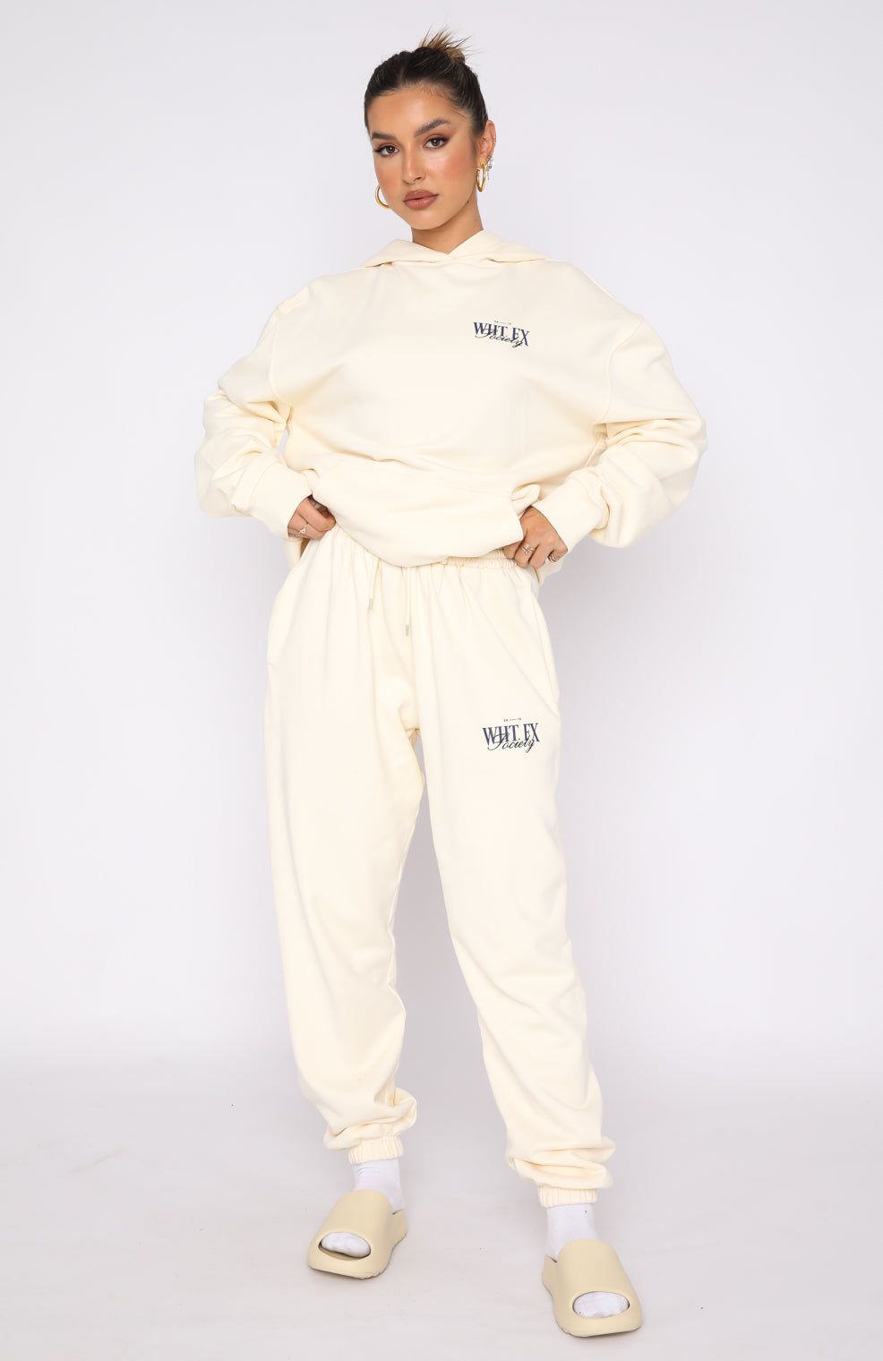 Classic Sweatpants Cream sold by White Fox Boutique product image thumbnail 5