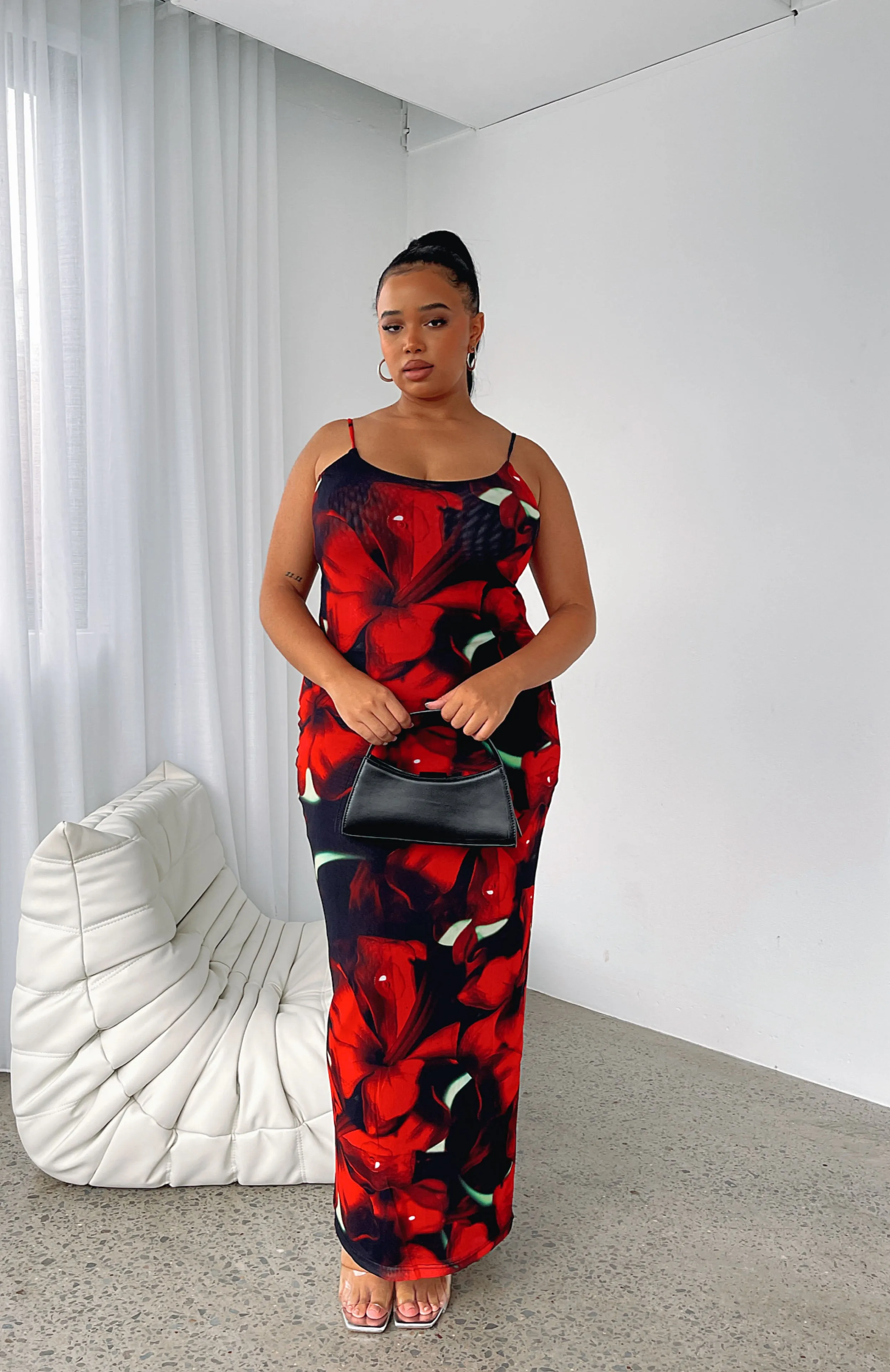 Same Heart Mesh Maxi Dress Red Hibiscus sold by White Fox Boutique product image thumbnail 5