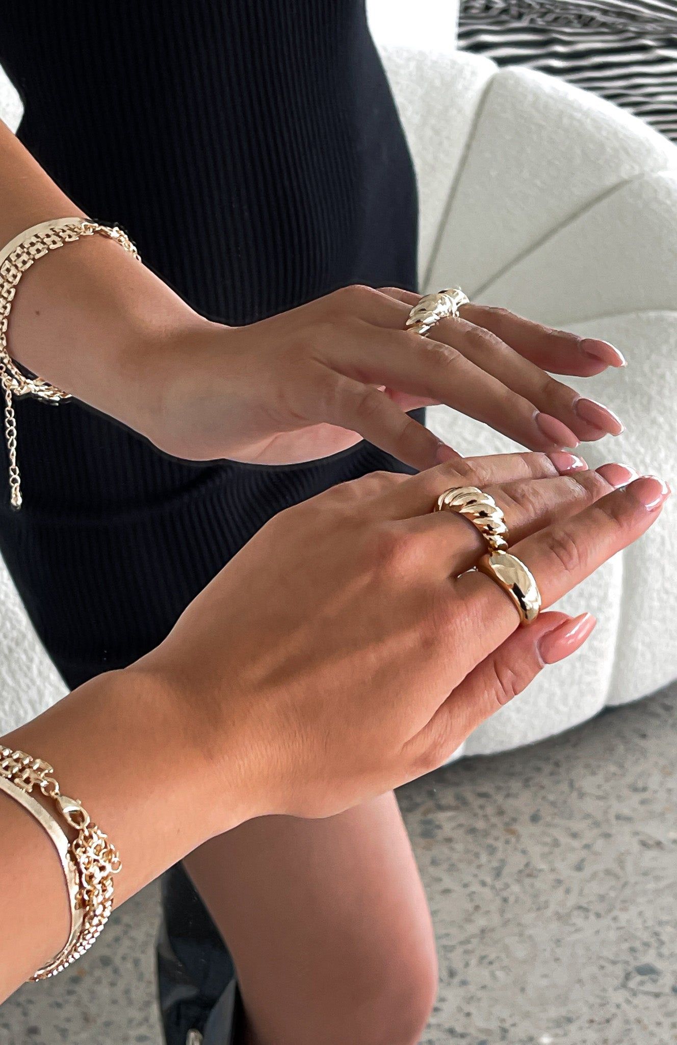 Phoebe Ring Set Gold sold by White Fox Boutique product image thumbnail 4