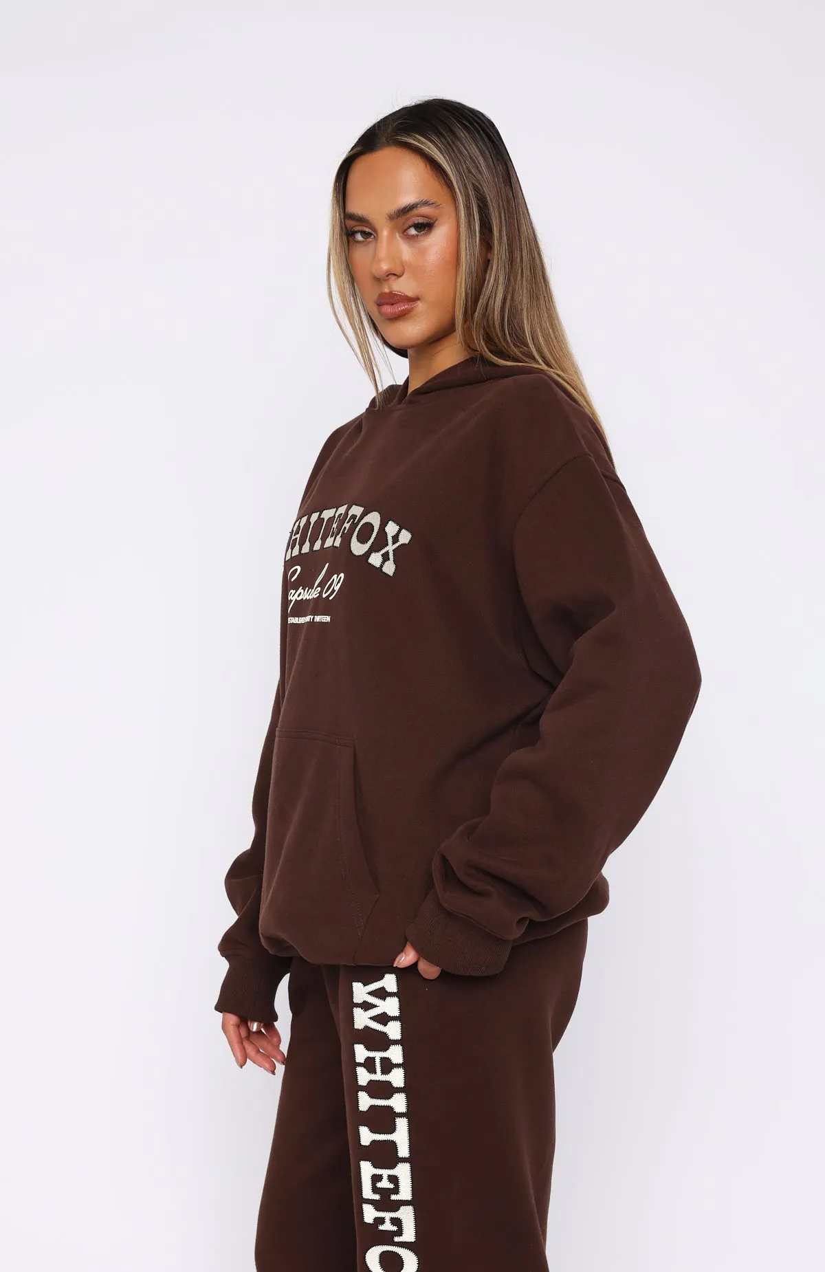 Capsule 9 Catch A Vibe Oversized Hoodie Espresso sold by White Fox Boutique product image thumbnail 3
