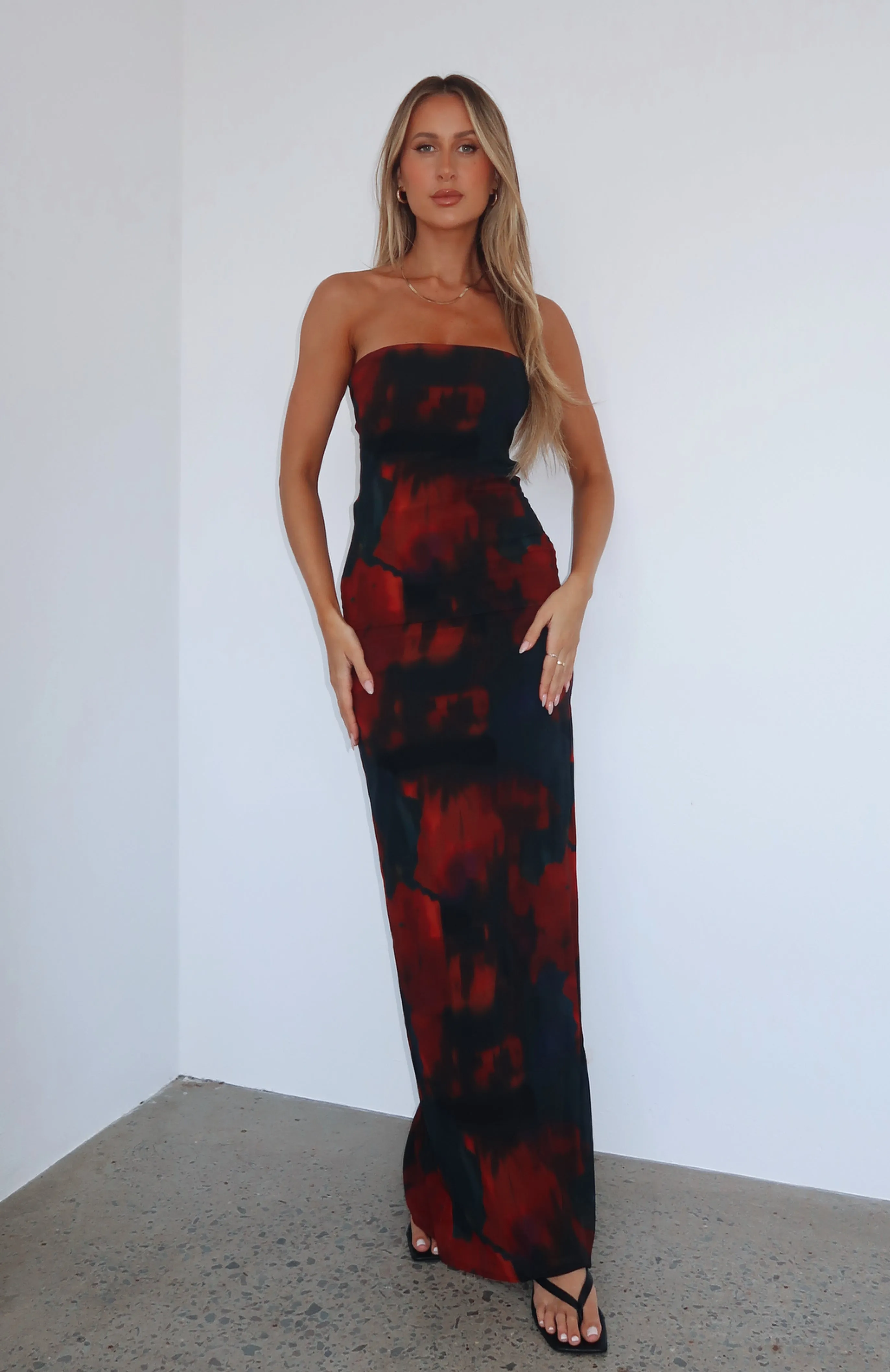 Leave You Alone Maxi Dress Deep Merlot sold by White Fox Boutique