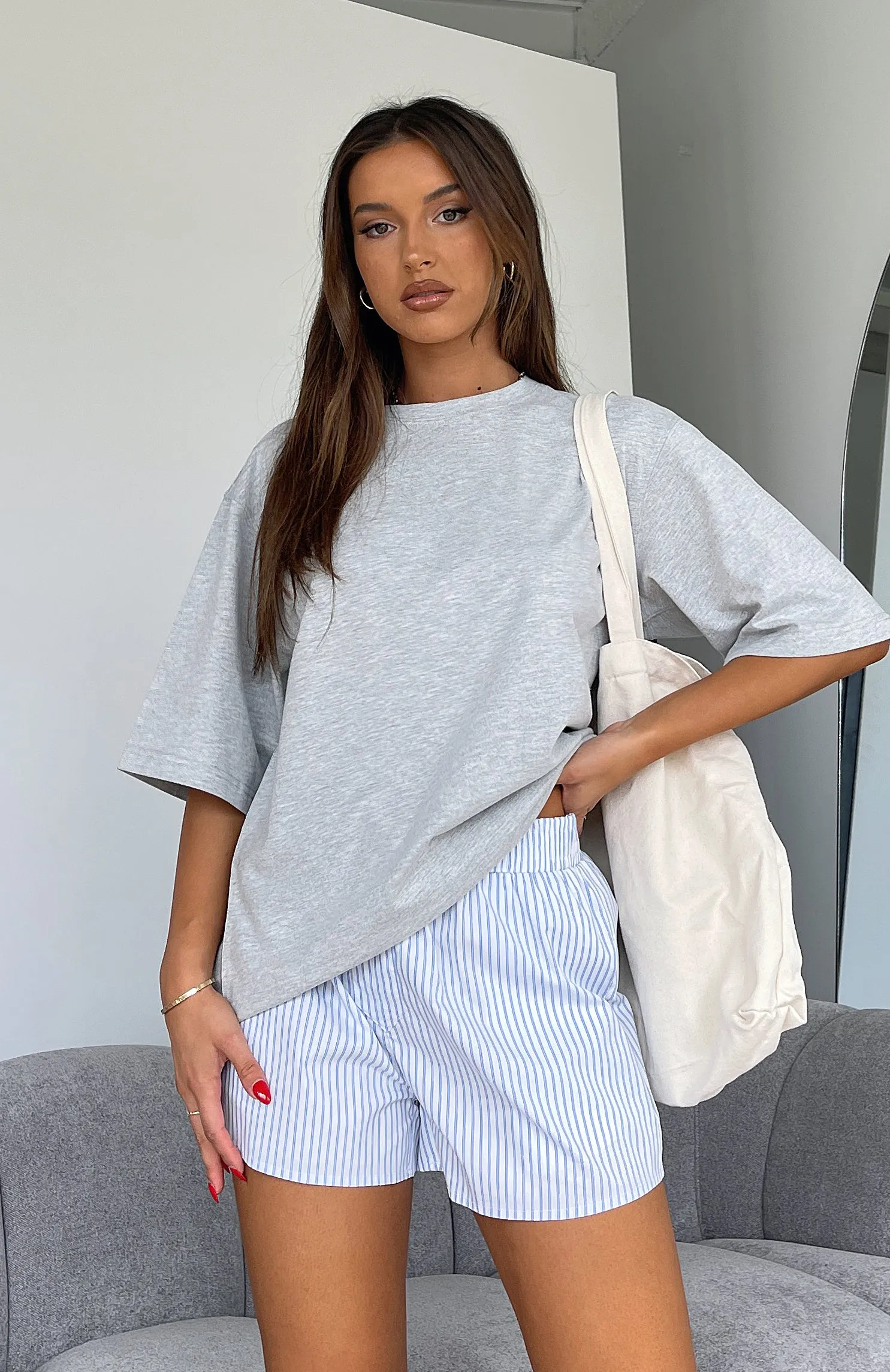 Let It Out Oversized Tee Grey Marle sold by White Fox Boutique