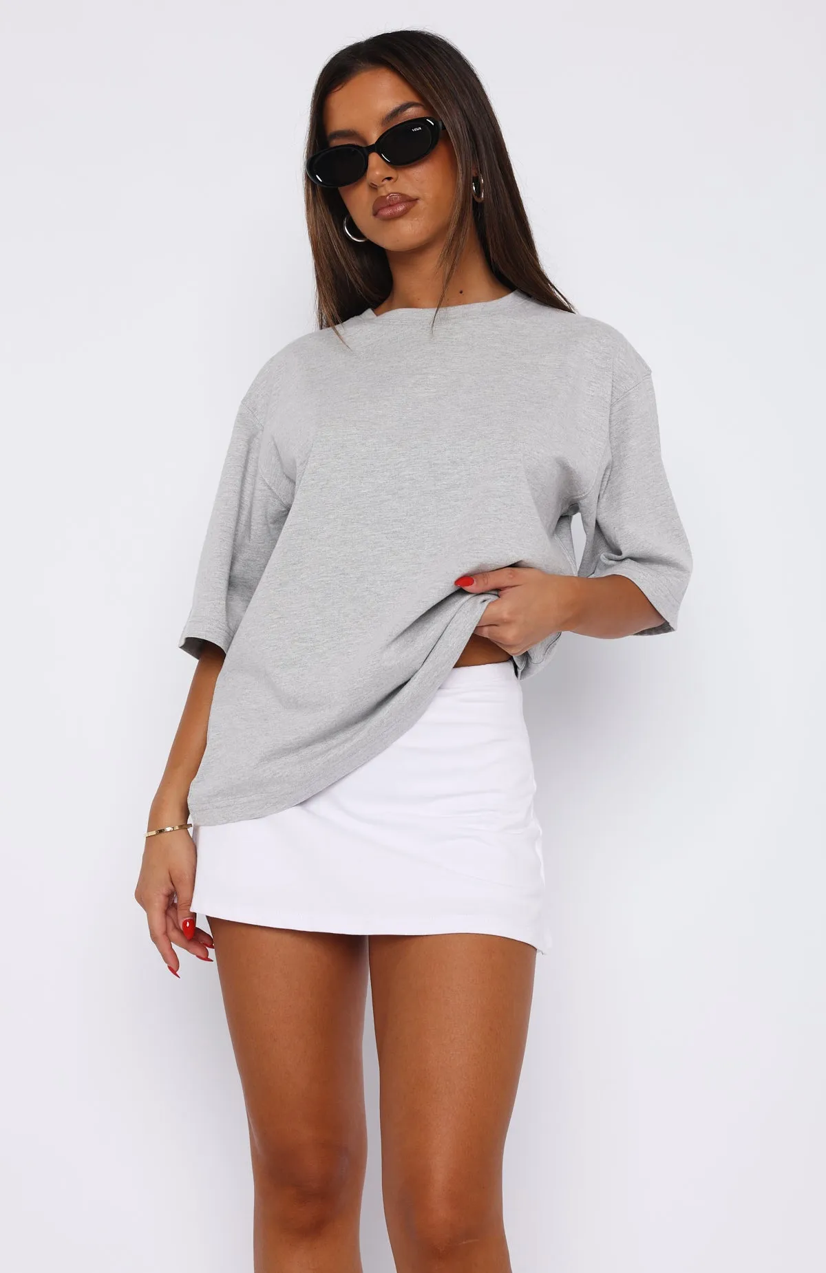 Let It Out Oversized Tee Grey Marle sold by White Fox Boutique product image thumbnail 2