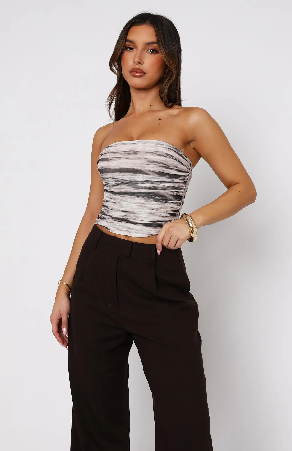 Give Me Notice Strapless Top Neutral Haze sold by White Fox Boutique product image thumbnail 2