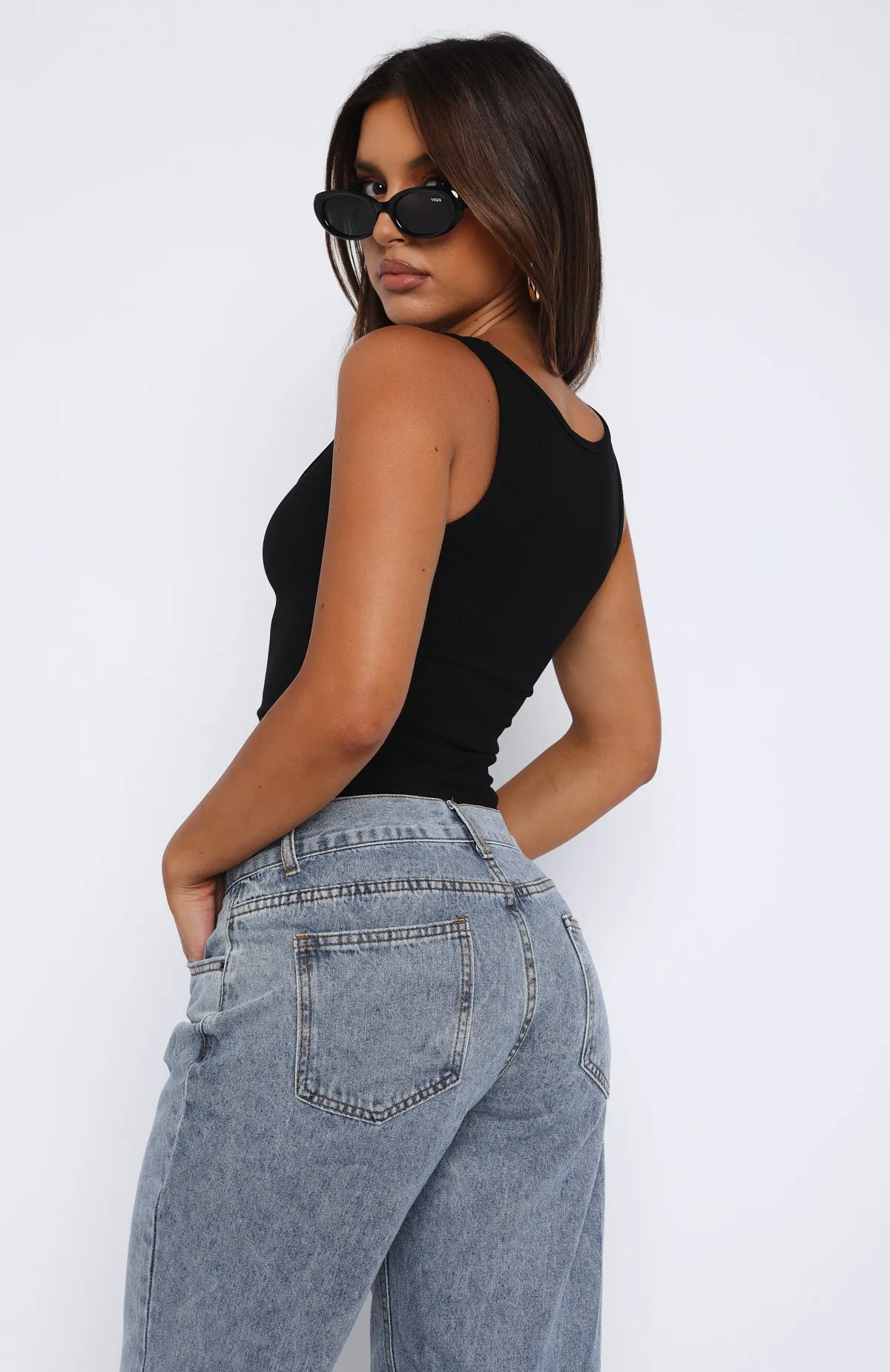 Let Me Adore You Ribbed Tank Top Black sold by White Fox Boutique product image thumbnail 4