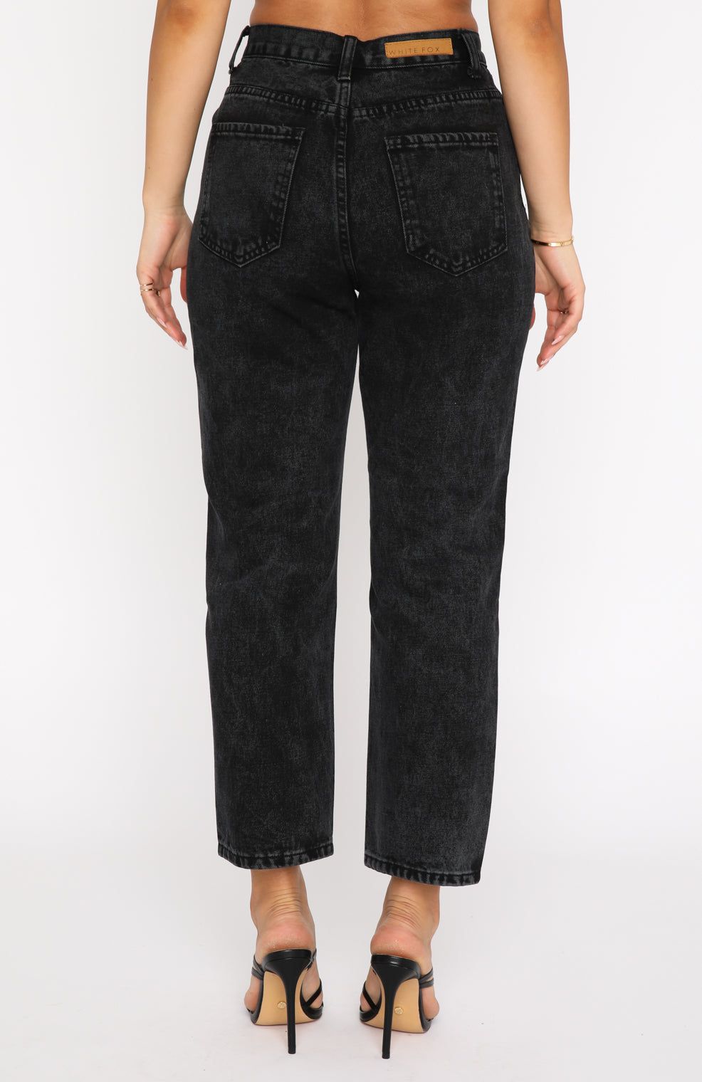 Drive Me Crazy High Rise Slim Leg Cropped Jeans Vintage Black sold by White Fox Boutique product image thumbnail 4