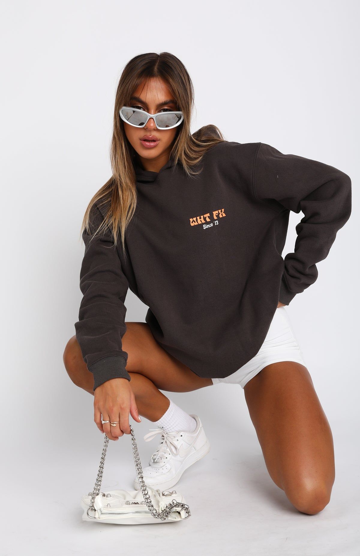 White Fox Studios Oversized Hoodie Charcoal sold by White Fox Boutique product image thumbnail 3