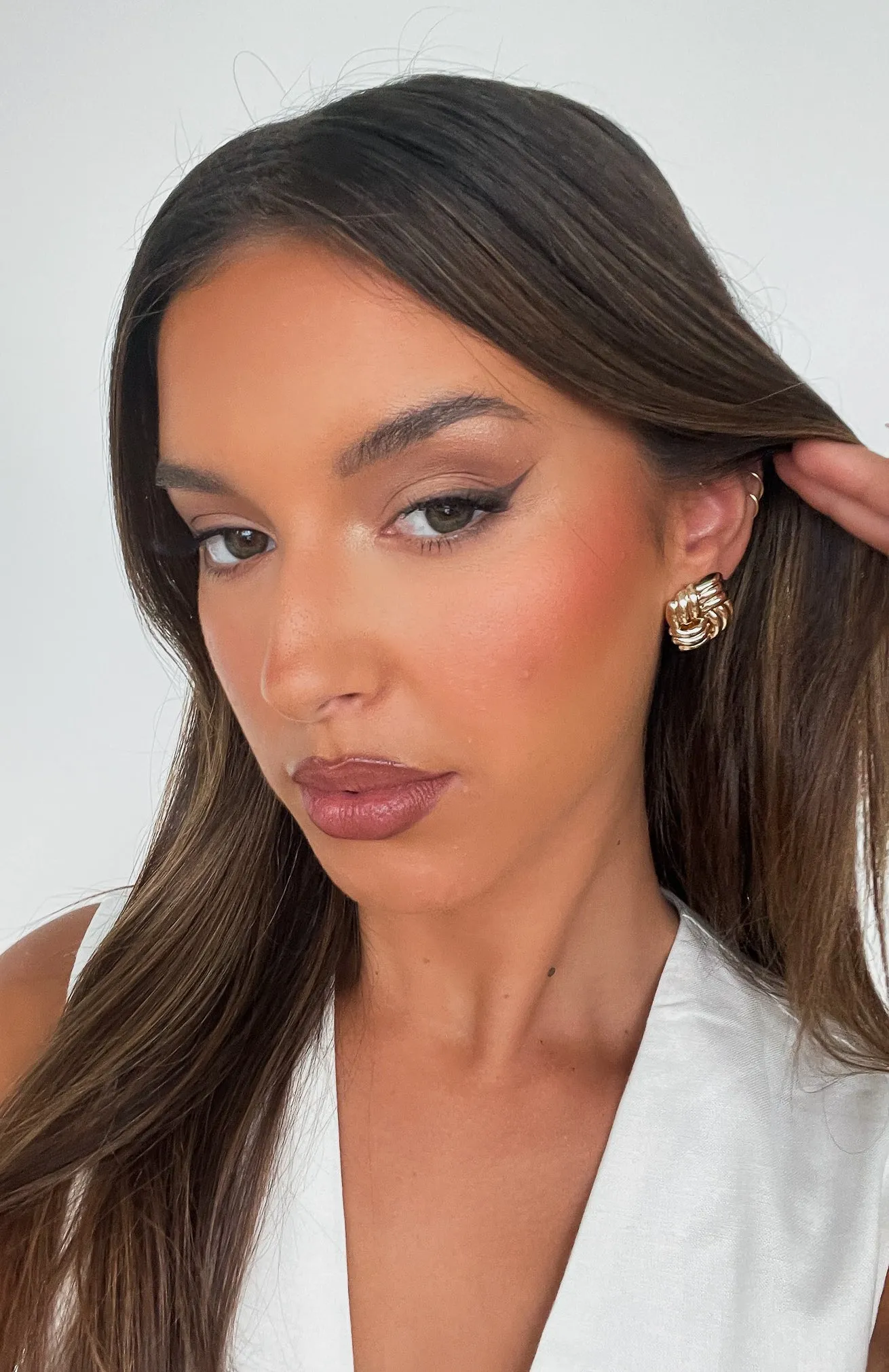 Sophia Stud Earrings Gold sold by White Fox Boutique