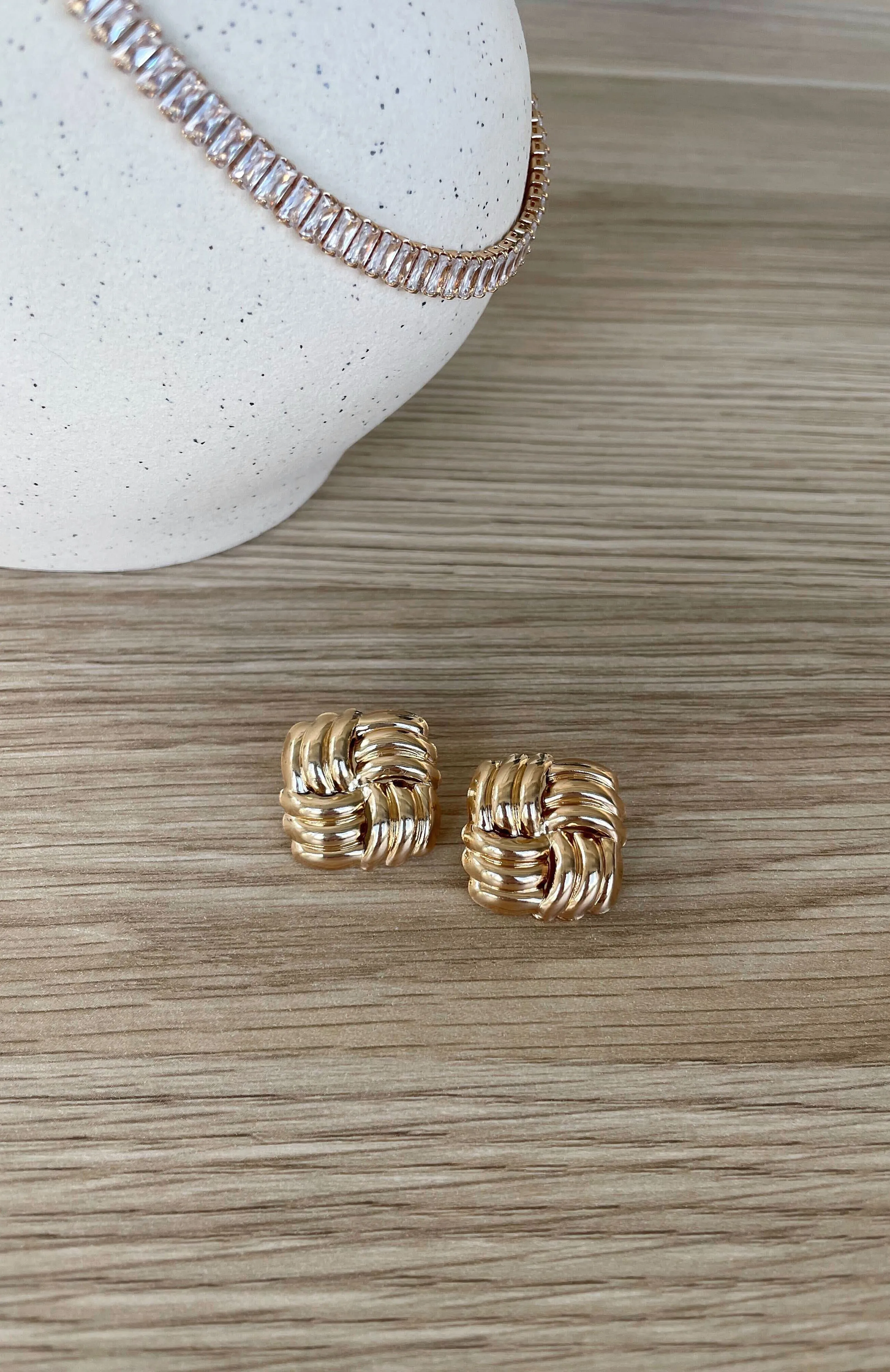 Sophia Stud Earrings Gold sold by White Fox Boutique product image thumbnail 2
