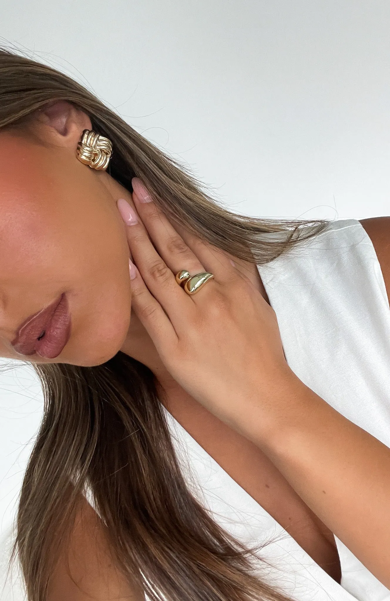 Sophia Stud Earrings Gold sold by White Fox Boutique product image thumbnail 3