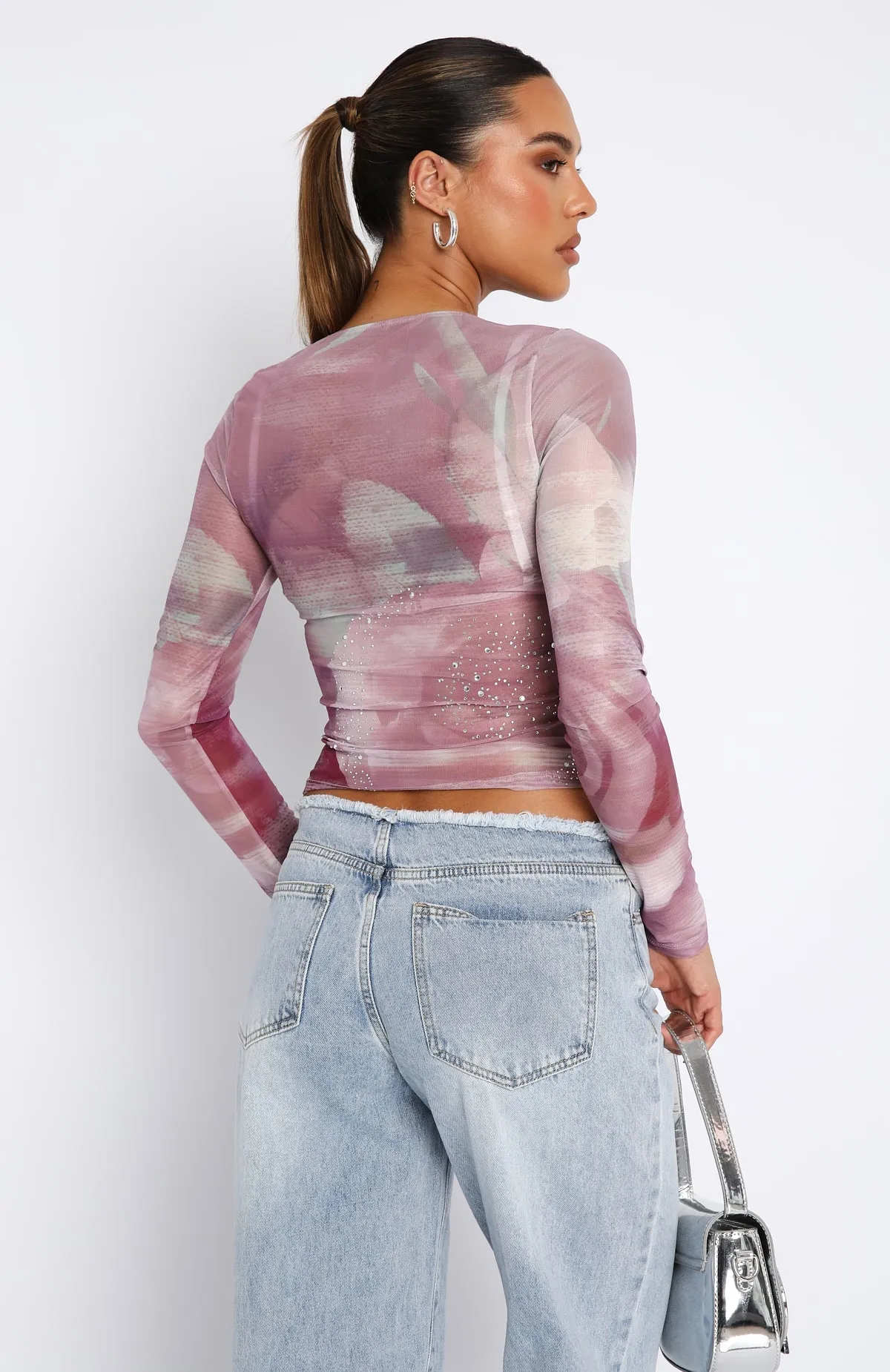 Little Bit Longer Long Sleeve Top Violet Rose sold by White Fox Boutique product image thumbnail 4
