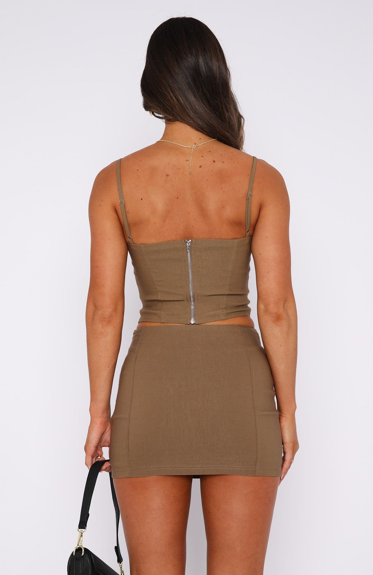 Keep You Company Mini Skirt Mocha sold by White Fox Boutique product image thumbnail 5