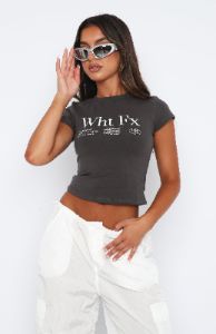 Read About It Baby Tee Charcoal sold by White Fox Boutique