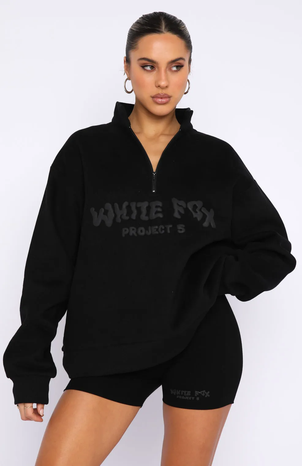 Project 5 Zip Front Sweater Ink sold by White Fox Boutique product image thumbnail 2