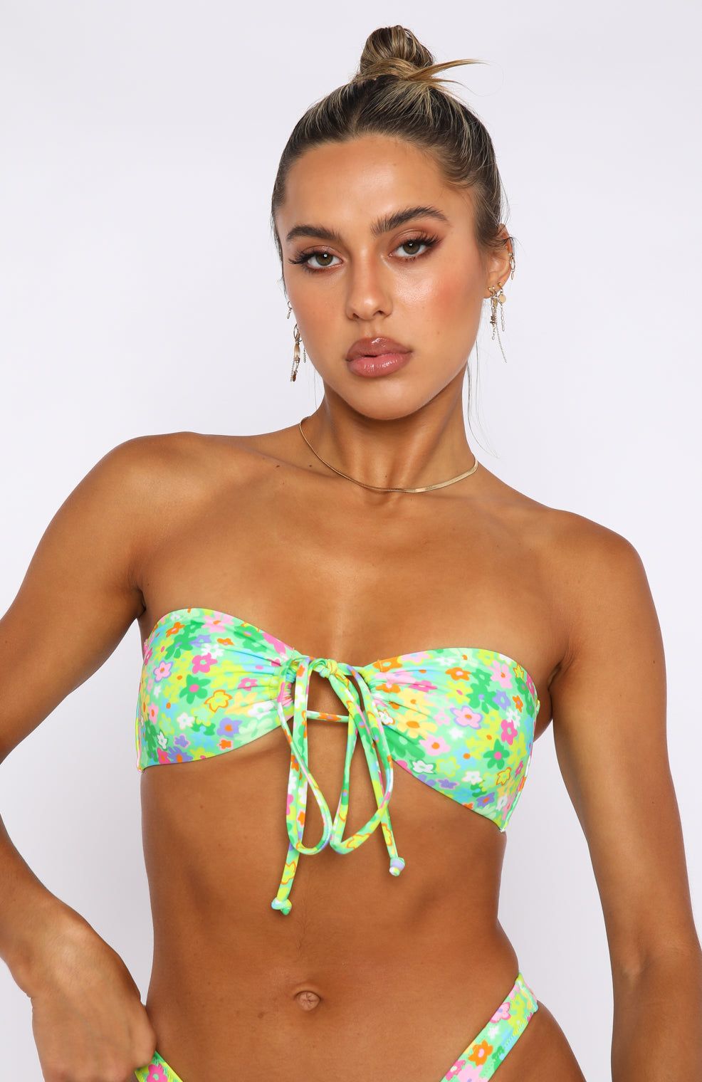 Summer Sea Bikini Top Lime Fleur sold by White Fox Boutique product image thumbnail 2