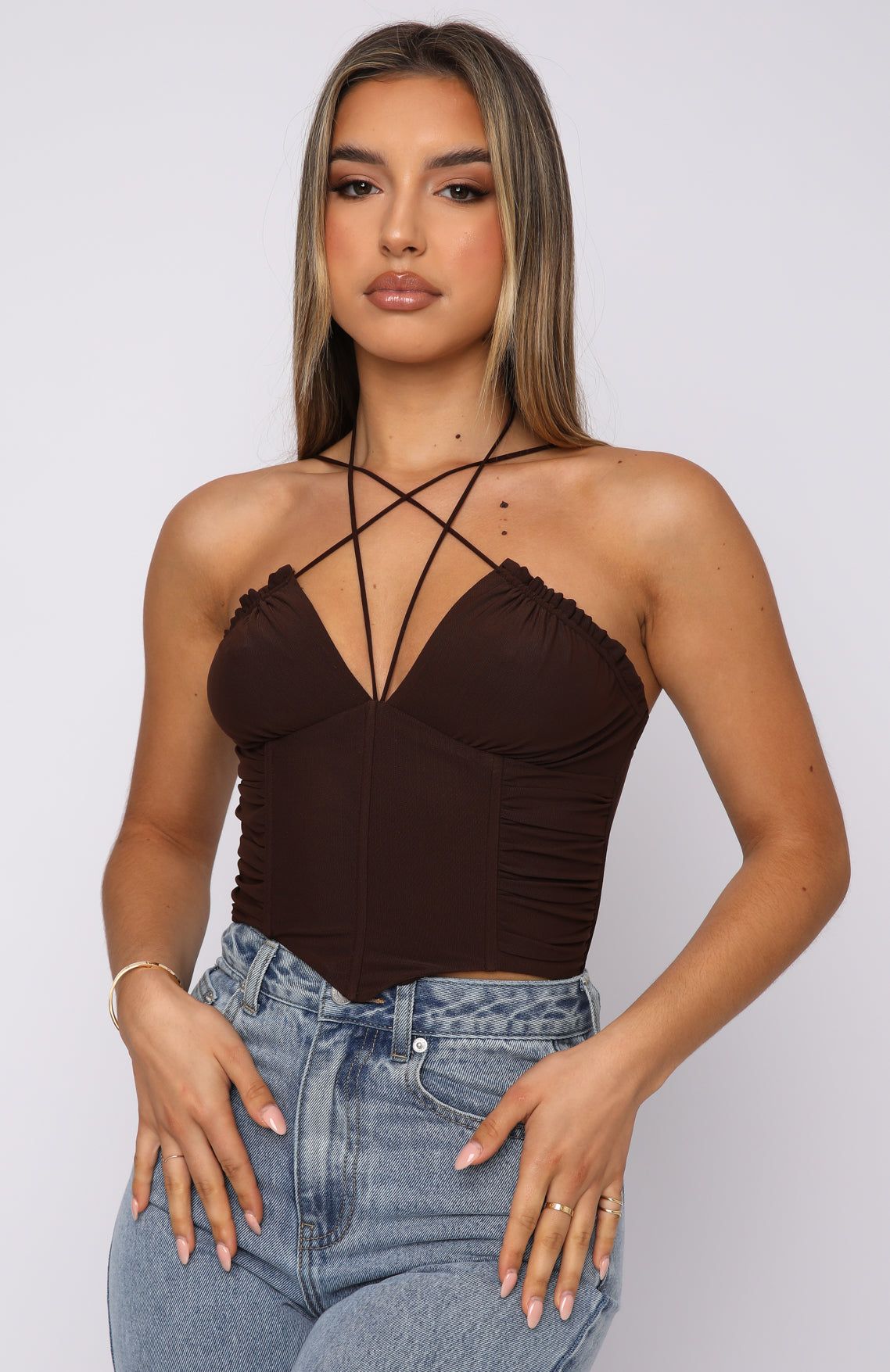 Hot Springs Bustier Chocolate sold by White Fox Boutique product image thumbnail 2