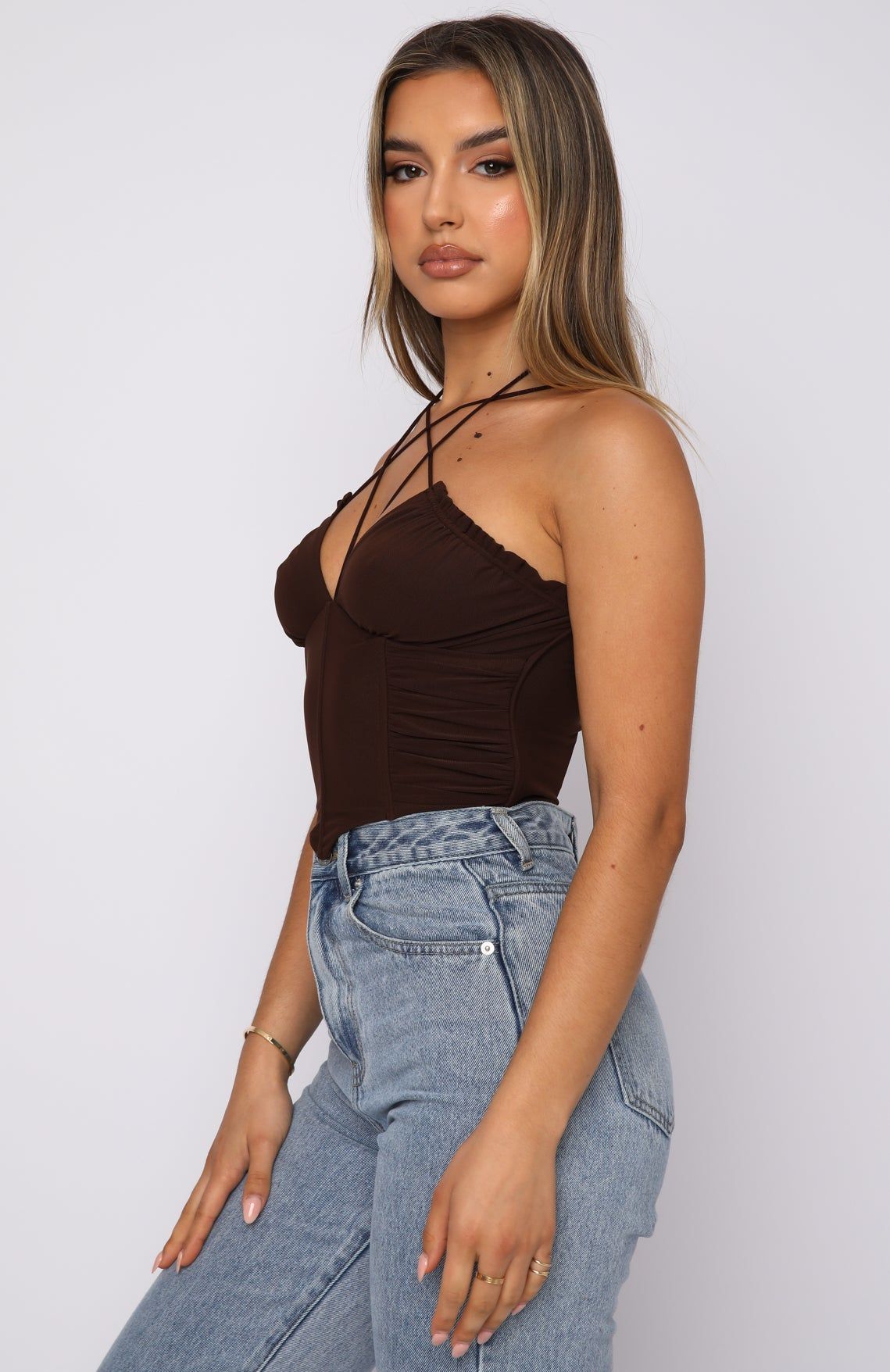 Hot Springs Bustier Chocolate sold by White Fox Boutique product image thumbnail 3