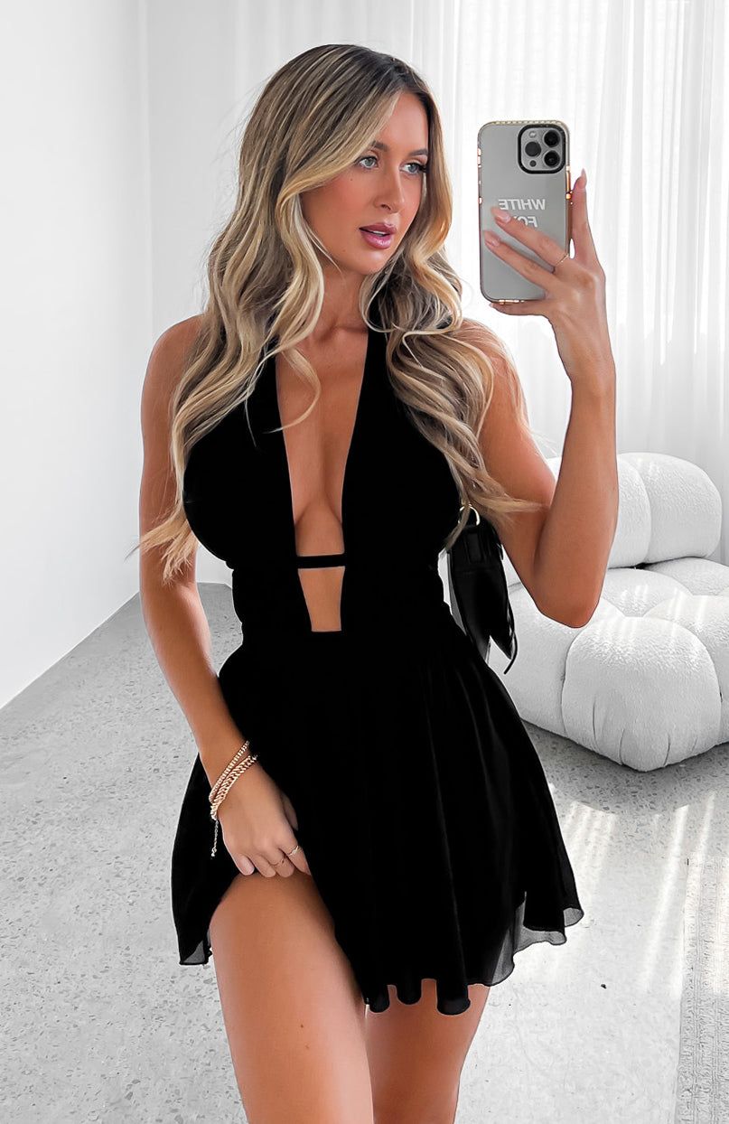 Let You Know Mini Dress Black sold by White Fox Boutique