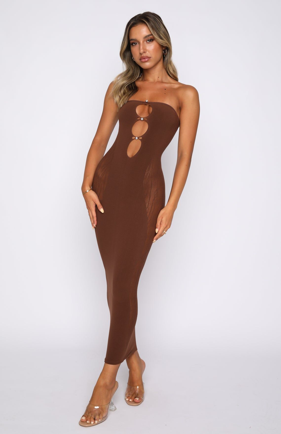 Your Peace Midi Dress Chocolate sold by White Fox Boutique product image thumbnail 2