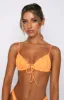 Beach Songs Bikini Top Shiny Tangelo sold by White Fox Boutique