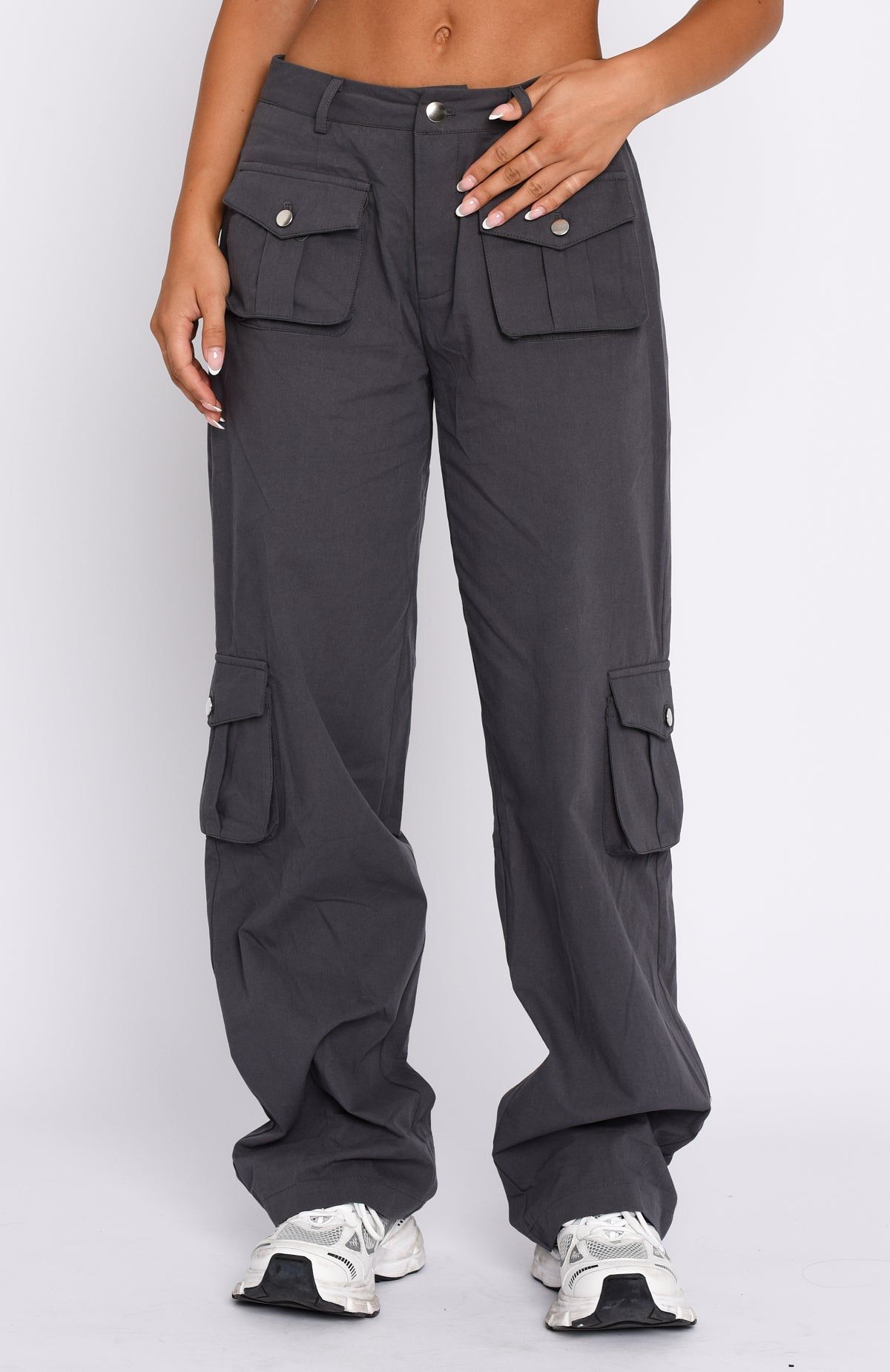 Clear My Mind Pants Charcoal sold by White Fox Boutique product image thumbnail 2