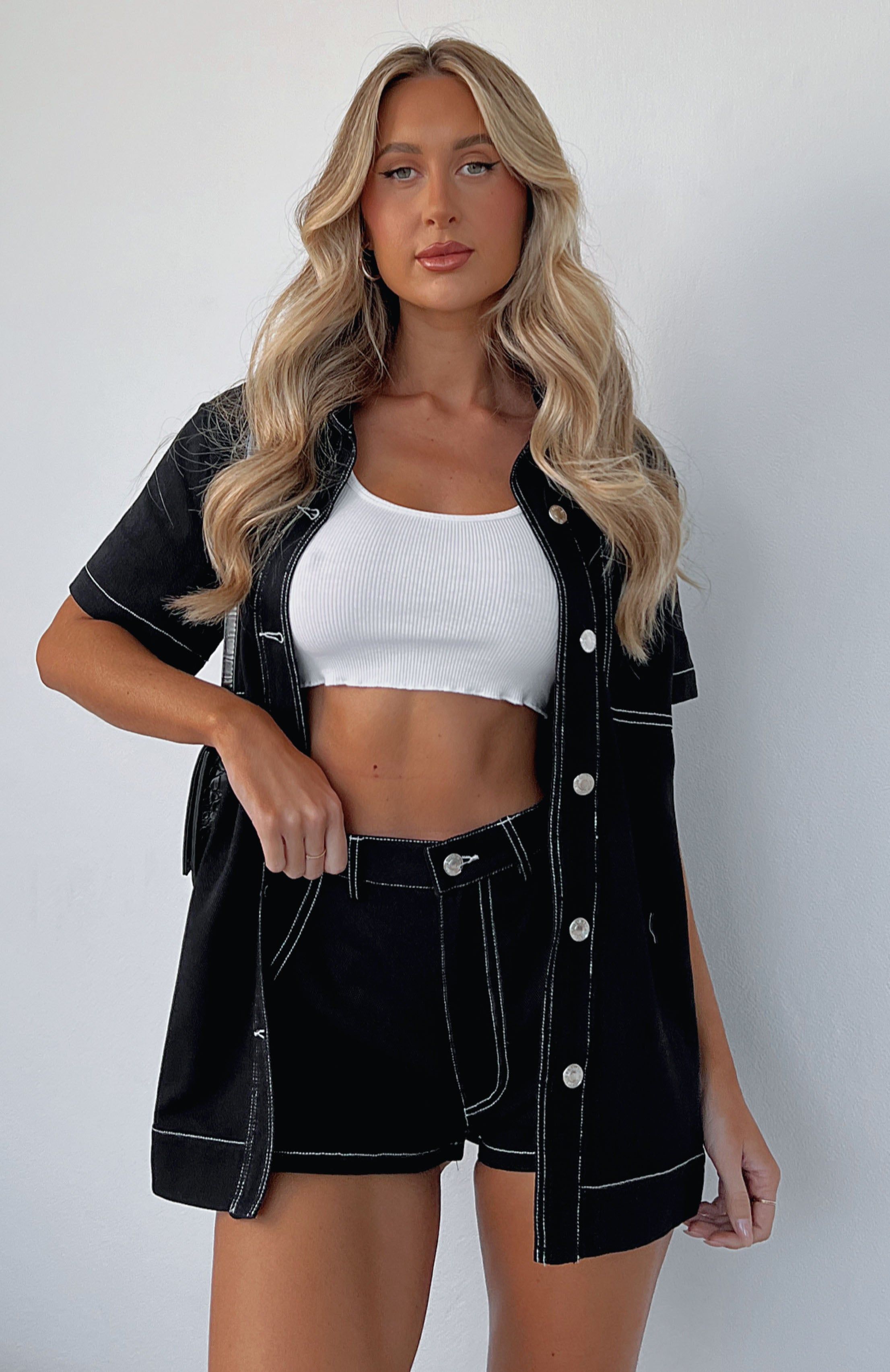 Last Call Denim Shirt Black sold by White Fox Boutique product image thumbnail 8