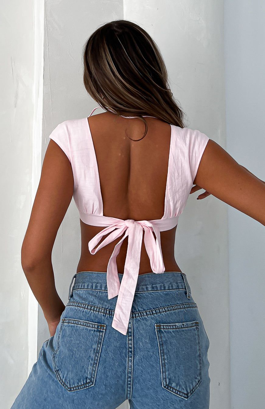 She's So Lovely Crop Baby Pink sold by White Fox Boutique product image thumbnail 5